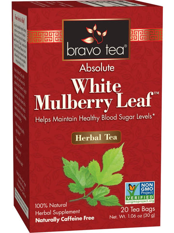 ** 12 PACK ** Bravo Tea, White Mulberry Leaf, 20 Tea Bags