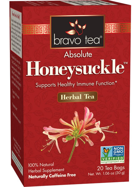 ** 12 PACK ** Bravo Tea, Honeysuckle, 20 Tea Bags