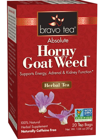 ** 12 PACK ** Bravo Tea, Horny Goat Weed, 20 Tea Bags