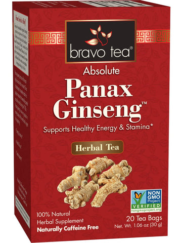 ** 12 PACK ** Bravo Tea, Panax Ginseng, 20 Tea Bags