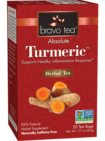 ** 12 PACK ** Bravo Tea, Absolute Turmeric, 20 Tea Bags