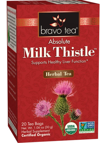 ** 12 PACK ** Bravo Tea, Milk Thistle, Organic, 20 Tea Bags