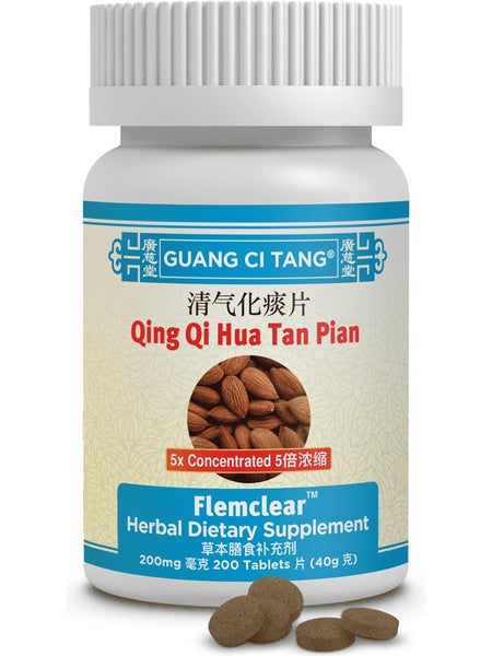 Qing Qi Hua Tan Pian, FlemClear, 200 mg, 200 ct, Guang Ci Tang