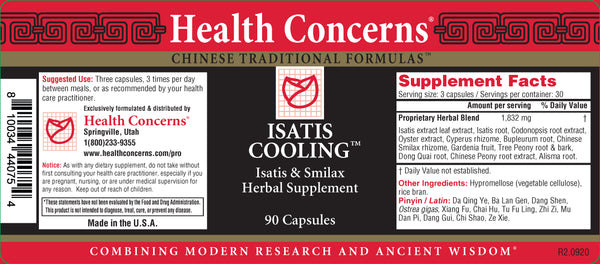 Health Concerns, Isatis Cooling Formula, 90 ct