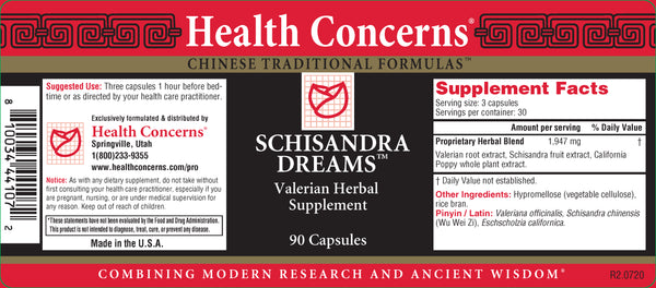 Health Concerns, Schisandra Dreams, 90 ct
