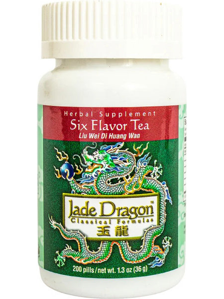 Jade Dragon, Six Flavor Tea, Liu Wei Di Huang Wan, 200 pills
