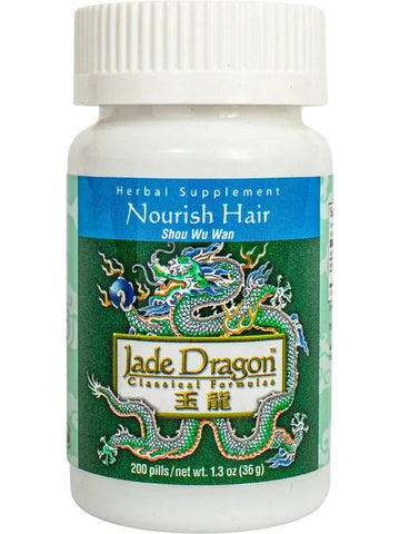 Jade Dragon, Nourish Hair, Shou Wu Wan, 200 pills