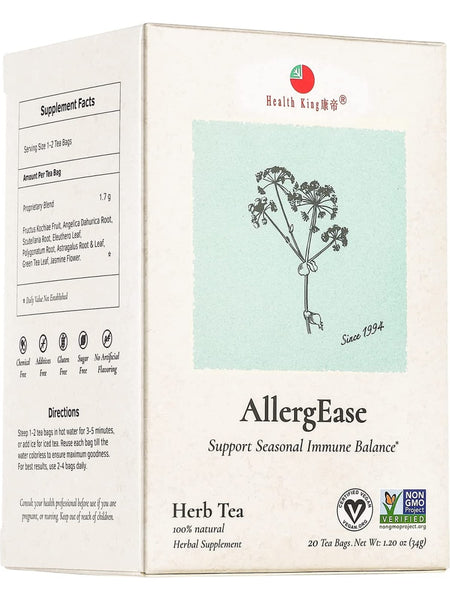AllergEase Tea, 20 tea bags, Health King