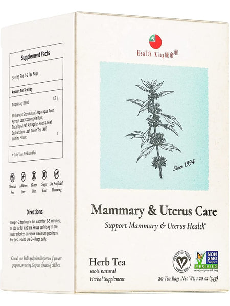 Mammary & Uterus Care Tea, 20 tea bags, Health King