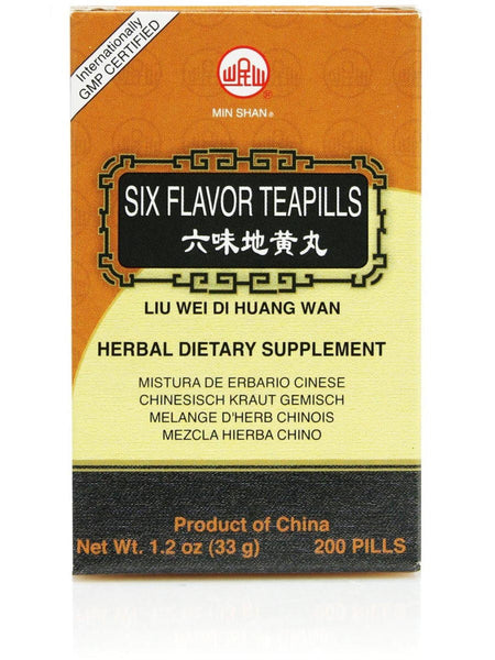 Liu Wei Di Huang Wan, Six Flavor Formula, 200 ct, Min Shan