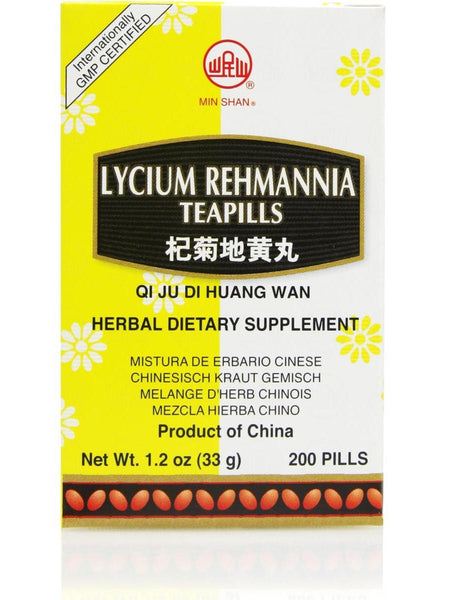 Qi Ju Di Huang Wan, Lycium Rehmannia Formula, 200 ct, Min Shan