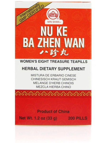 Nu Ke Ba Zhen Wan, Womens Eight Treasure Formula, 200 ct, Min Shan
