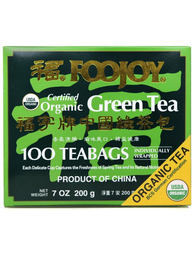 ** 12 PACK ** Foojoy, Green Tea, Certified Organic, 100 Teabags