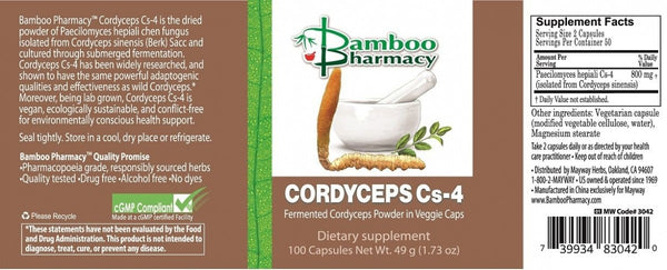 Bamboo Pharmacy, Cordyceps Cs-4 Capsules, Chong Cao Jun Si Jiao Nang, 100 Capsules