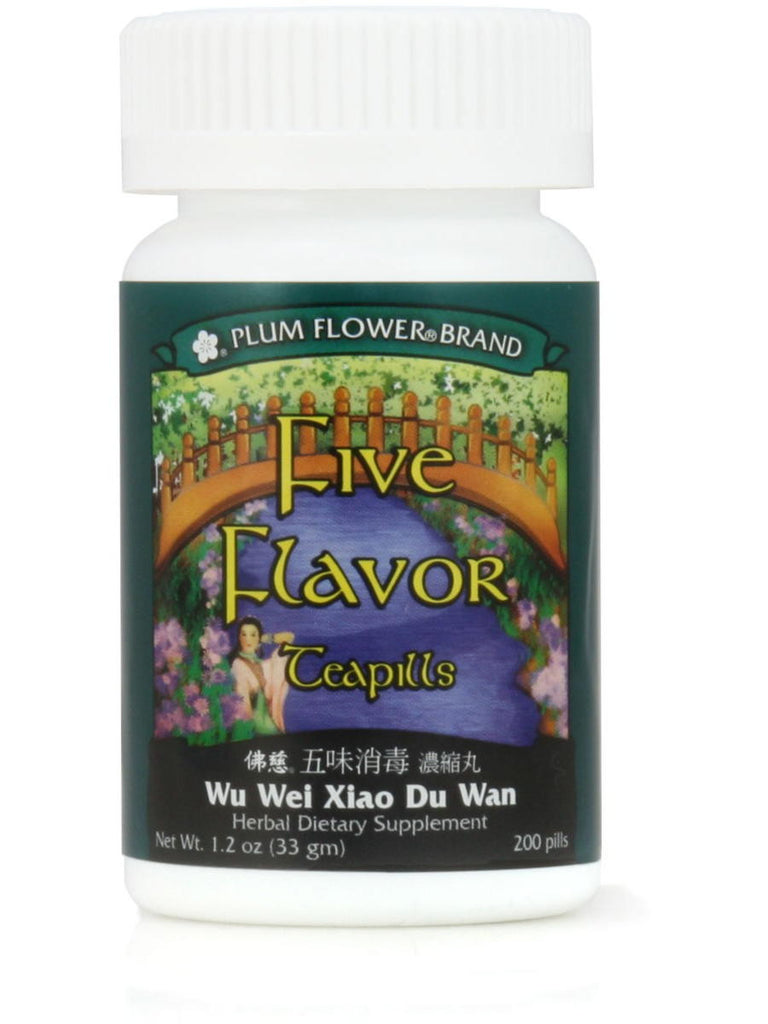 Five Flavor Formula, Wu Wei Xiao Du Wan, 200 ct, Plum Flower