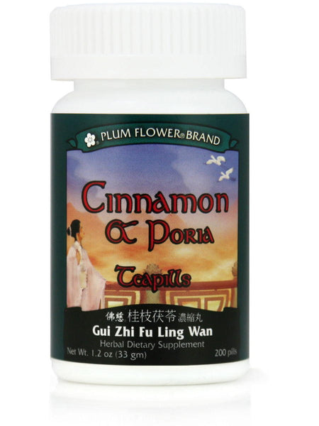 Cinnamon & Poria Formula, Gui Zhi Fu Ling Wan, 200 ct, Plum Flower