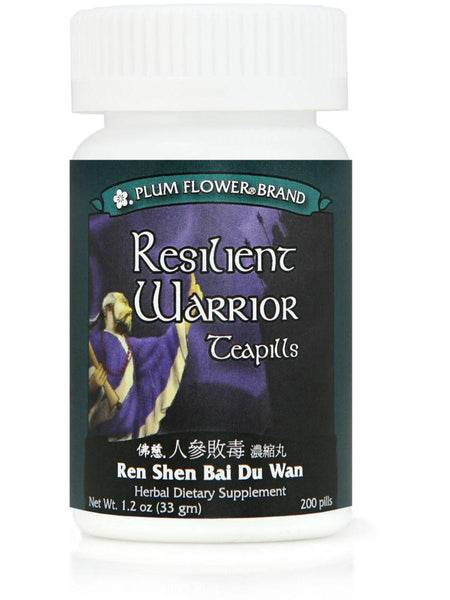 Resilient Warrior, Ren Shen Bai Du Wan, 200 ct, Plum Flower