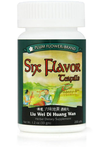Six Flavor Formula, Liu Wei Di Huang Wan, 200 ct, Plum Flower