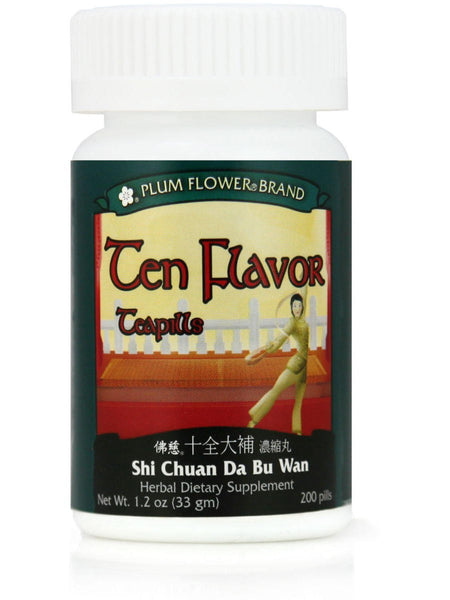 Ten Flavor Formula, Shi Chuan Da Bu Wan, 200 ct, Plum Flower