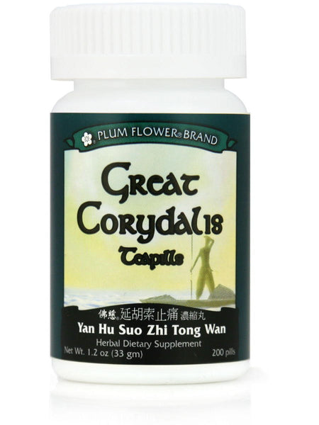 Great Corydalis Formula, Yan Hu Suo Wan, 200 ct, Plum Flower