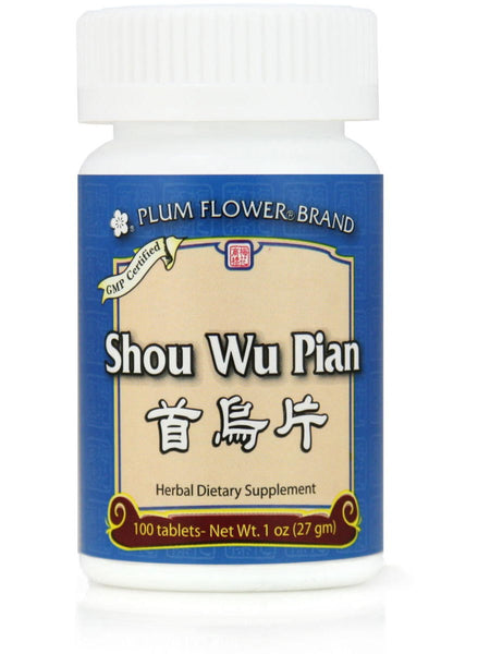 Shou Wu Pian, 100 ct, Plum Flower