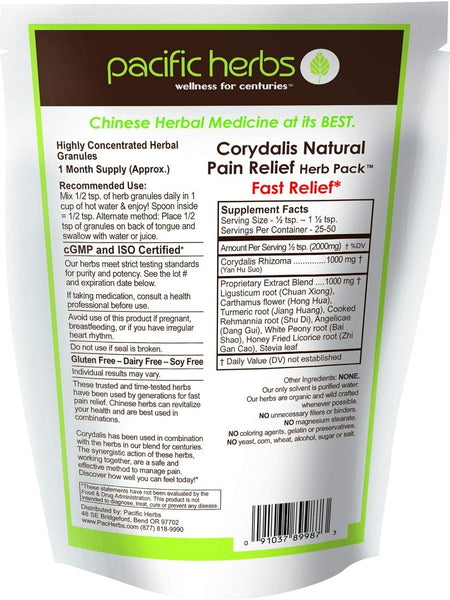 Pacific Herbs, Corydalis Natural Pain Relief Herb Pack, 3.5 ounces