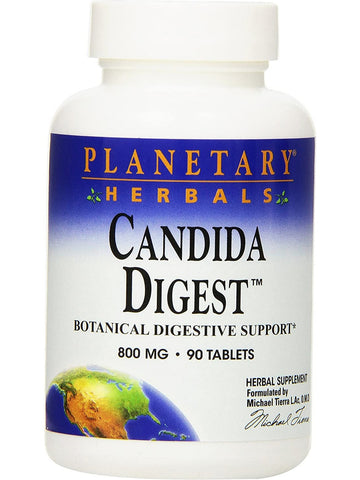 Planetary Herbals, Candida Digest™ 800 mg, 90 Tablets