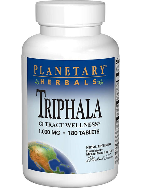 Planetary Herbals, Triphala 1000 mg, 180 Tablets