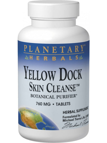 Planetary Herbals, Yellow Dock Skin Cleanse™ 610 mg, 180 Tablets