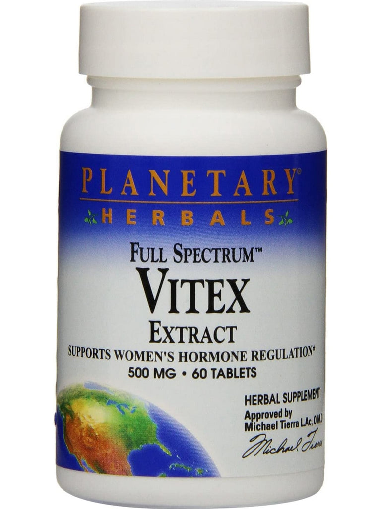 Planetary Herbals, Vitex Extract, Full Spectrum™ 500 mg, 60 Tablets