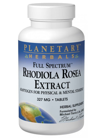 Planetary Herbals, Rhodiola Rosea Ext 327mg Full Spectrum Std 0.8% Salidrosides & Rosavins, 30 ct