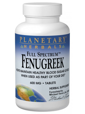 Planetary Herbals, Fenugreek 600mg Full Spectrum, 60 ct