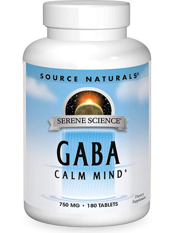 Source Naturals, Serene ScienceÂ® GABA Calm Mind, 750mg, 180 tabs