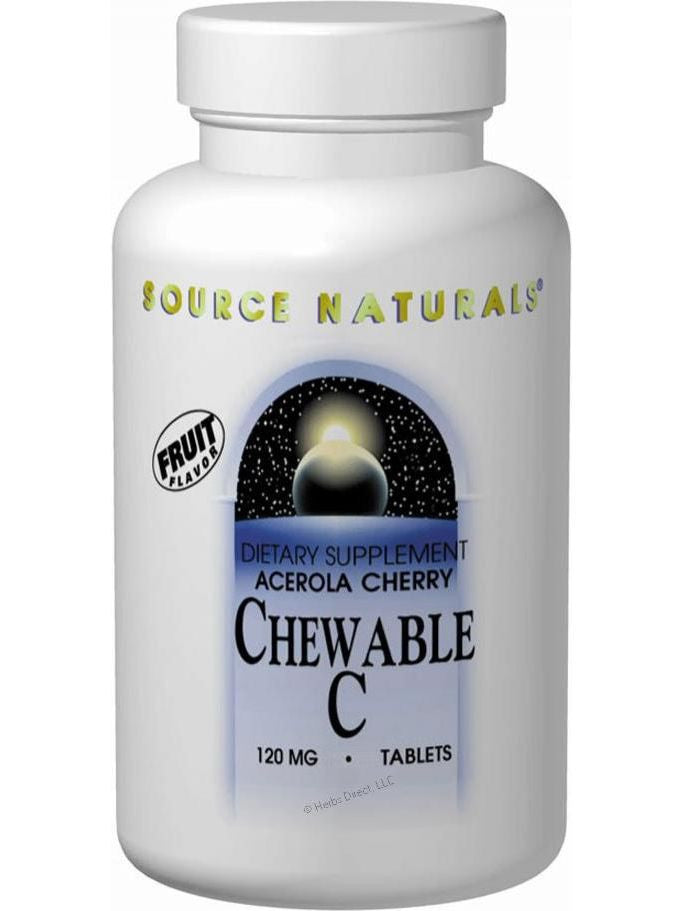 Source Naturals, Acerola Cherry Chewable C, 120mg, 100 ct