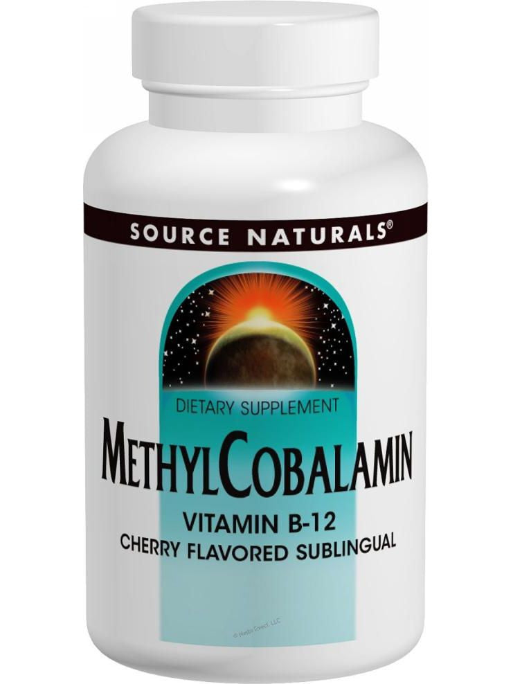 Source Naturals, MethylCobalamin Vitamin B-12 Subl Cherry, 1mg, 60 ct