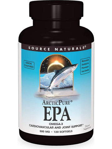 Source Naturals, Arctic Pure® EPA 500 mg, Lemon, 120 softgels