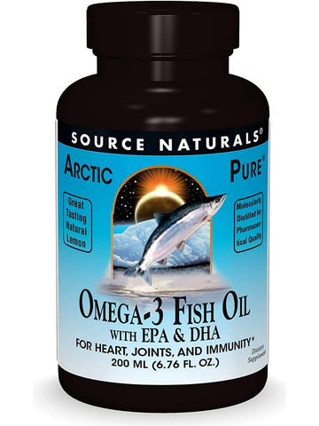 Source Naturals, Arctic Pure® Omega-3 Fish Oil, Lemon, 200 ml