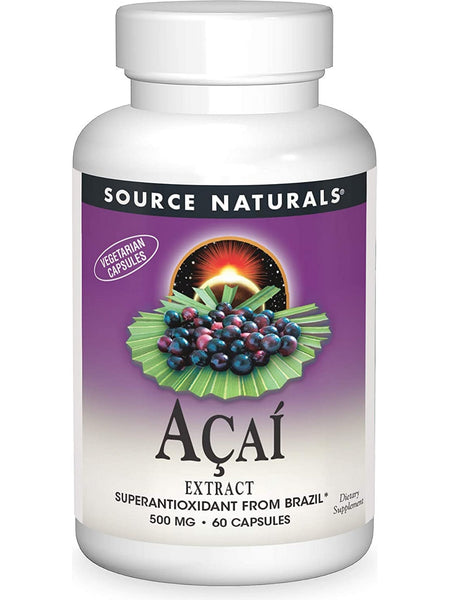 Source Naturals, Acai Extract 500 mg, 60 capsules