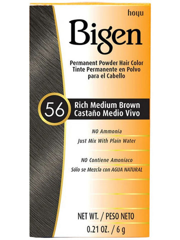 ** 6 PACK ** Solstice, Bigen, Permanent Powder Hair Color, #56 Rich Medium Brown, 0.21 oz