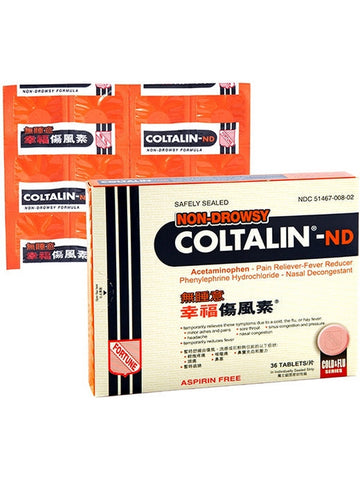 Solstice, Fortune, Coltalin-ND, Non-drowsy Cold Tablets, 36 tablets