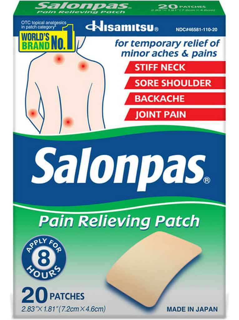 Solstice, New Salonpas, Pain Relieving Patch, 20 Patches (2.83 in x 1.81 Inches Each) per box