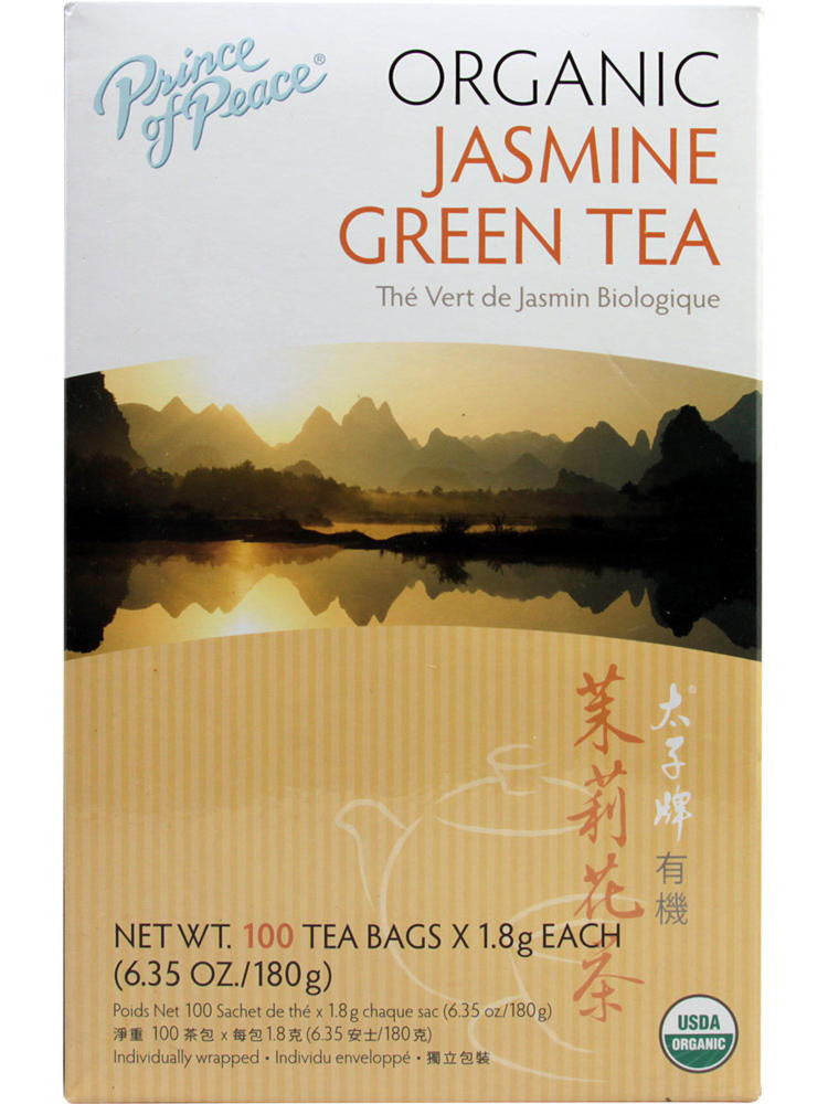 Organic Jasmine Green Tea, 100 teabags, Prince of Peace