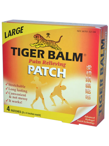 Tiger Balm Patch 8x4 inch Large Size, 4 ct, Tiger Balm