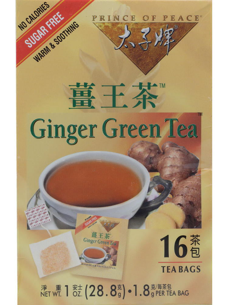 Ginger Green Tea, 16 teabags, Prince of Peace