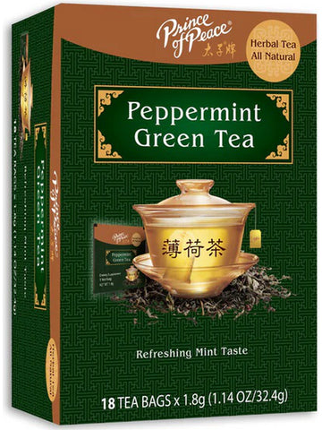 Prince of Peace, Peppermint Green Tea, 18 teabags