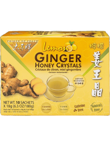 Prince of Peace, Lemon Ginger Honey Crystals, 10 sachets