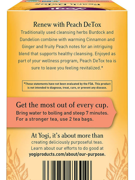 Yogi, Peach DeTox, 16 Tea Bags