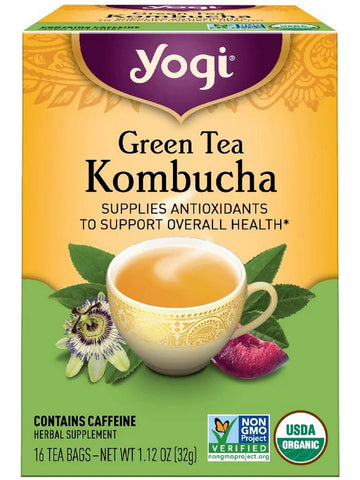 ** 12 PACK ** Yogi, Green Tea Kombucha, 16 Tea Bags