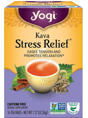 ** 12 PACK ** Yogi, Kava Stress Relief, 16 Tea Bags