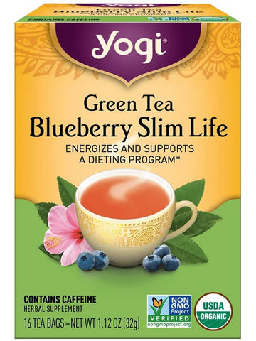 ** 12 PACK ** Yogi, Green Tea Blueberry Slim Life, 16 Tea Bags